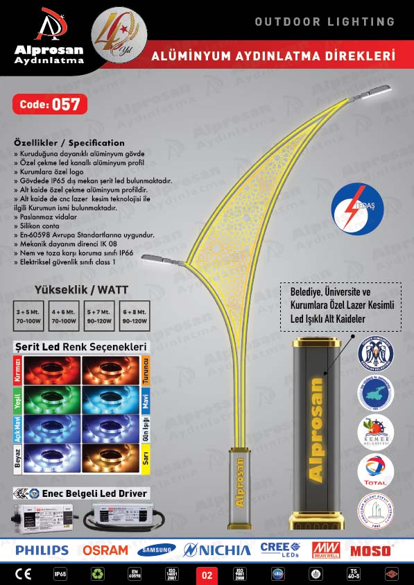 Tedaş Alüminyum Aydınlatma Direkleri