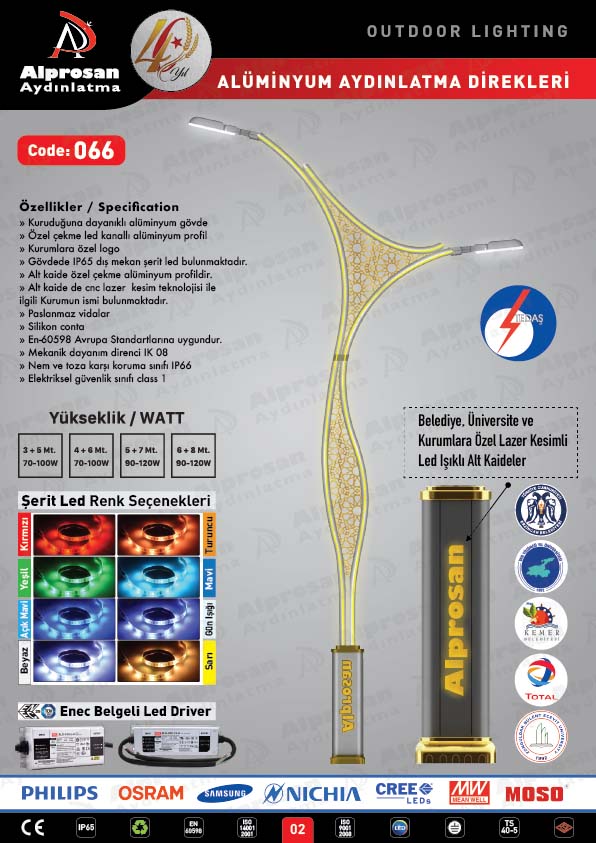 Tedaş Alüminyum Aydınlatma Direkleri