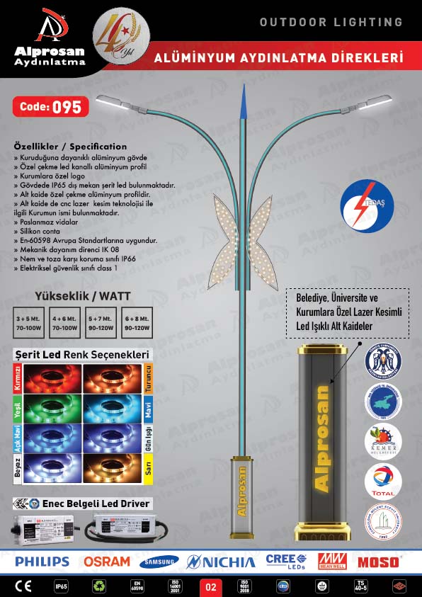 Tedaş Alüminyum Aydınlatma Direkleri