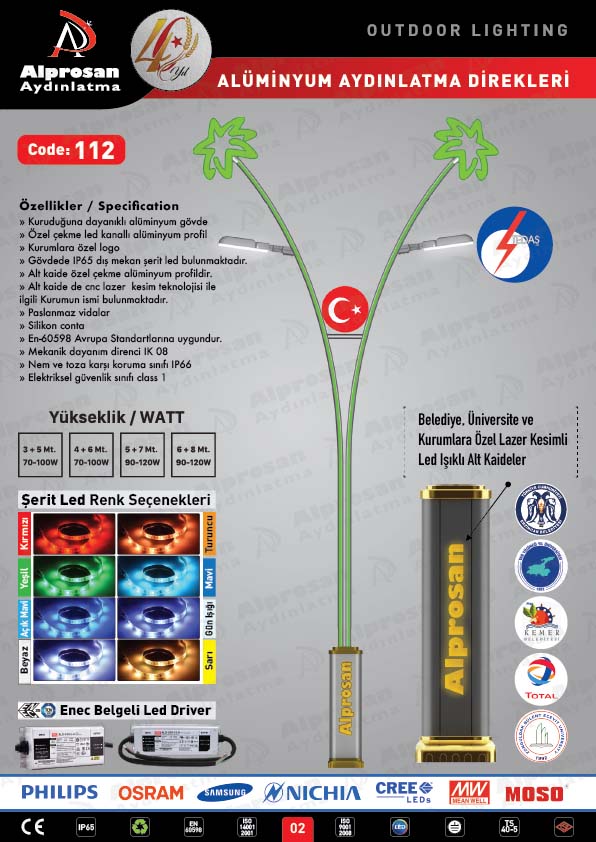 Tedaş Alüminyum Aydınlatma Direkleri