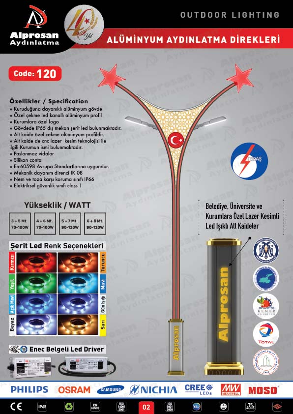 Tedaş Alüminyum Aydınlatma Direkleri