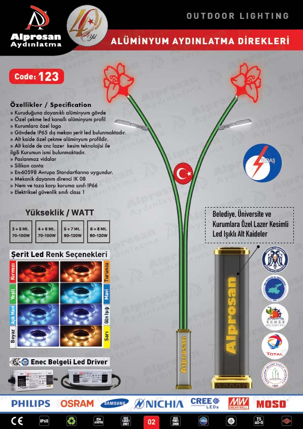 Tedaş Alüminyum Aydınlatma Direkleri