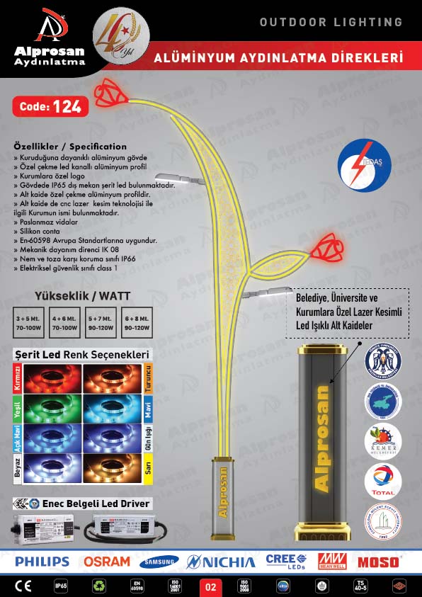 Tedaş Alüminyum Aydınlatma Direkleri