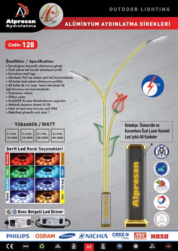 Tedaş Alüminyum Aydınlatma Direkleri