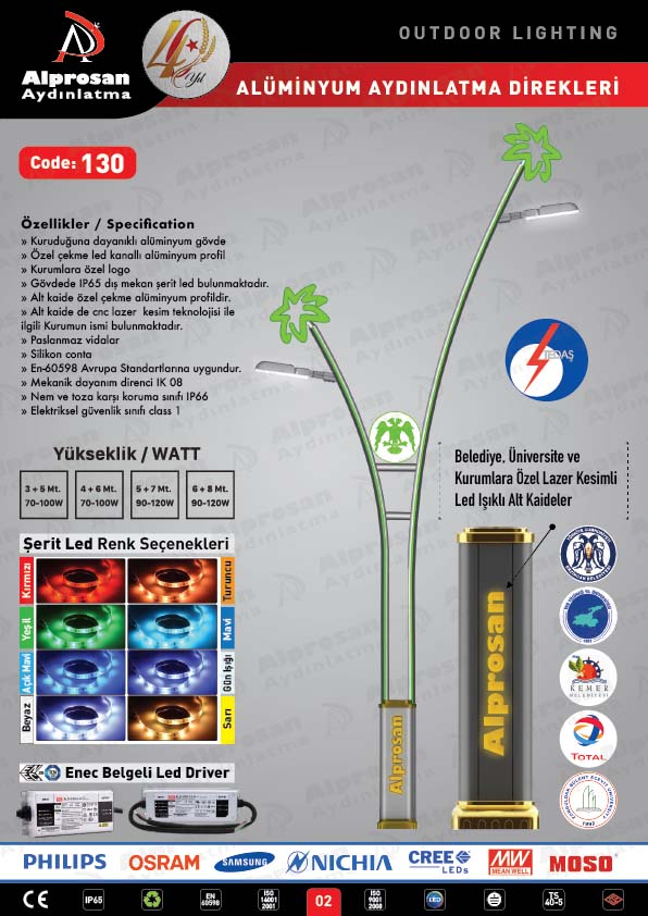 Tedaş Alüminyum Aydınlatma Direkleri