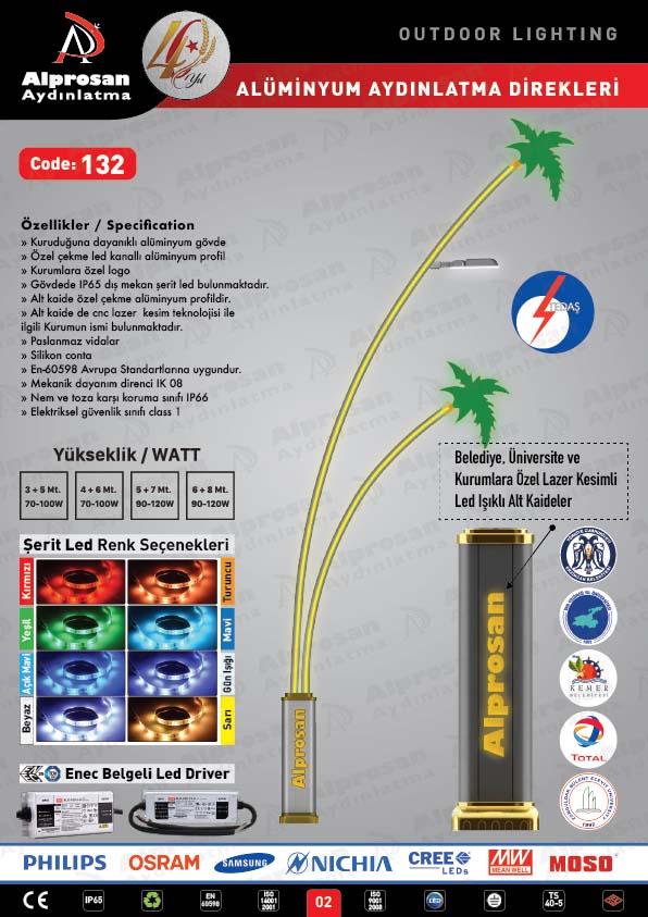 Tedaş Alüminyum Aydınlatma Direkleri