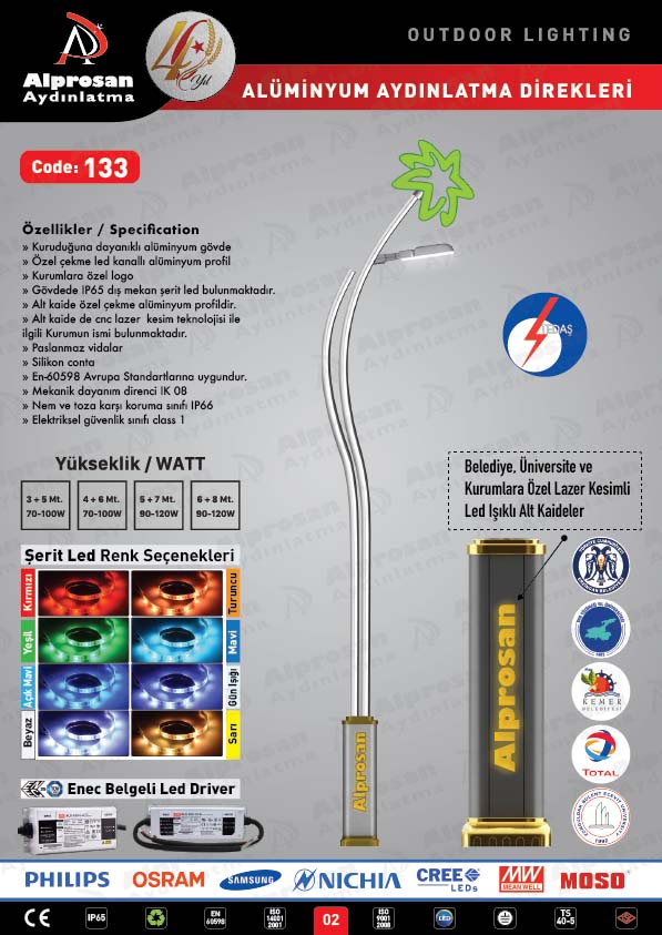 Tedaş Alüminyum Aydınlatma Direkleri