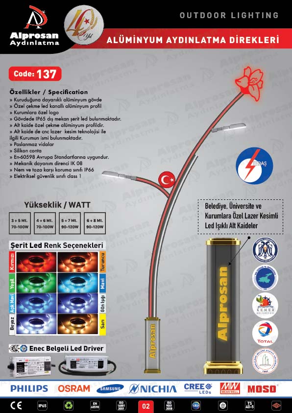 Tedaş Alüminyum Aydınlatma Direkleri