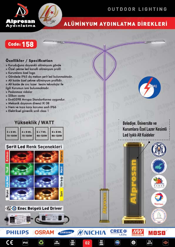 Tedaş Alüminyum Aydınlatma Direkleri