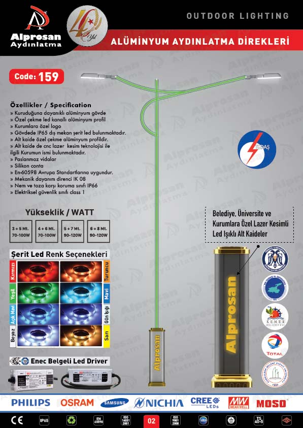 Tedaş Alüminyum Aydınlatma Direkleri