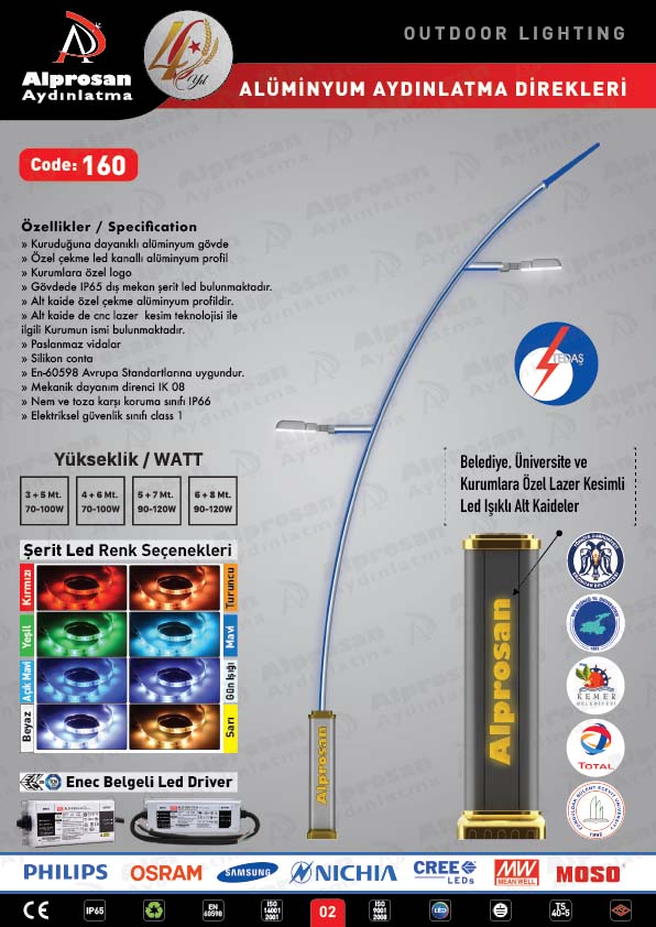 Tedaş Alüminyum Aydınlatma Direkleri