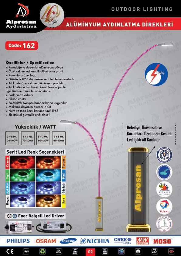 Tedaş Alüminyum Aydınlatma Direkleri