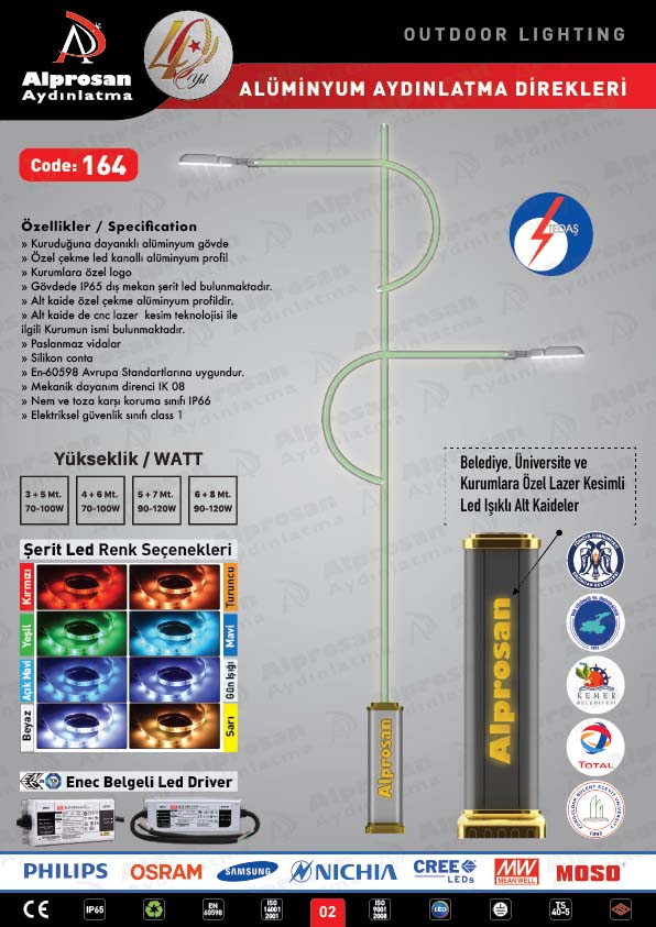 Tedaş Alüminyum Aydınlatma Direkleri