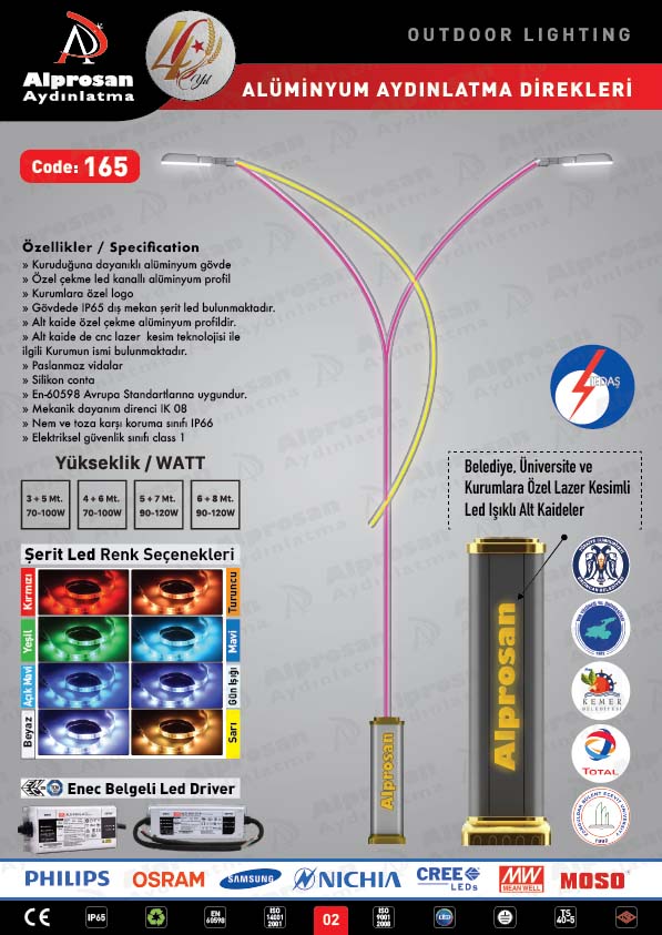 Tedaş Alüminyum Aydınlatma Direkleri