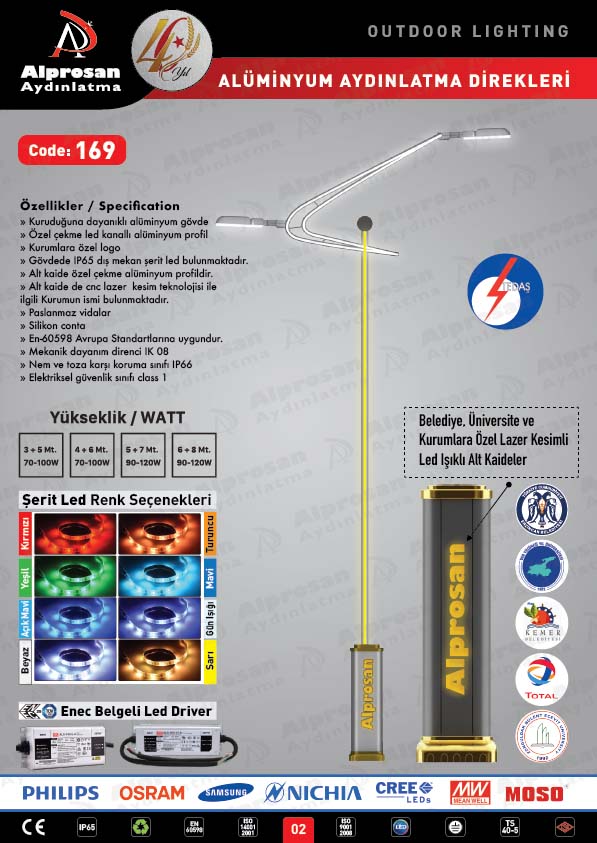 Tedaş Alüminyum Aydınlatma Direkleri