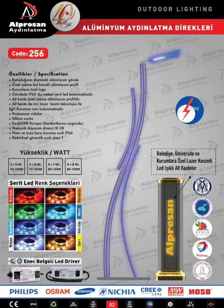 Tedaş Alüminyum Aydınlatma Direkleri