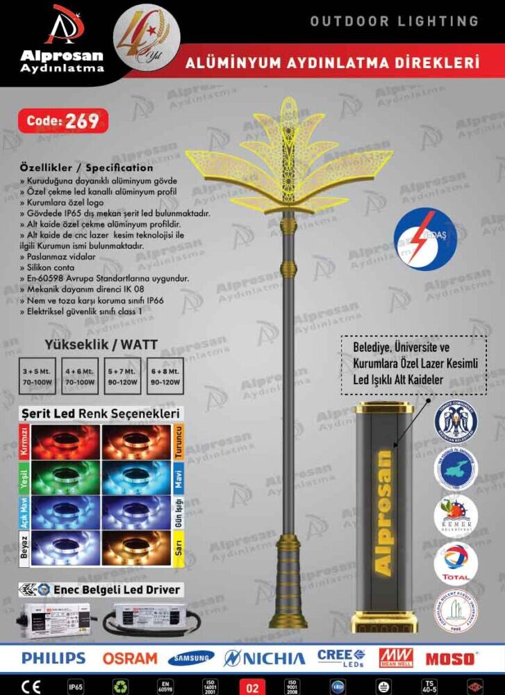 Tedaş Alüminyum Aydınlatma Direkleri