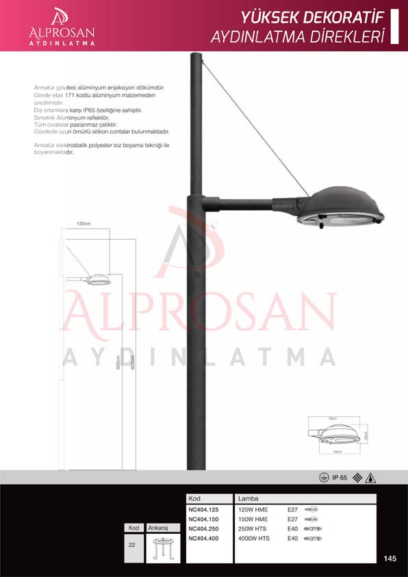 Yüksek Yol Aydınlatma Direkleri – Galvaniz ve Boyalı