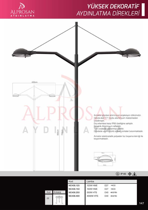 Yüksek Yol Aydınlatma Direkleri – Galvaniz ve Boyalı