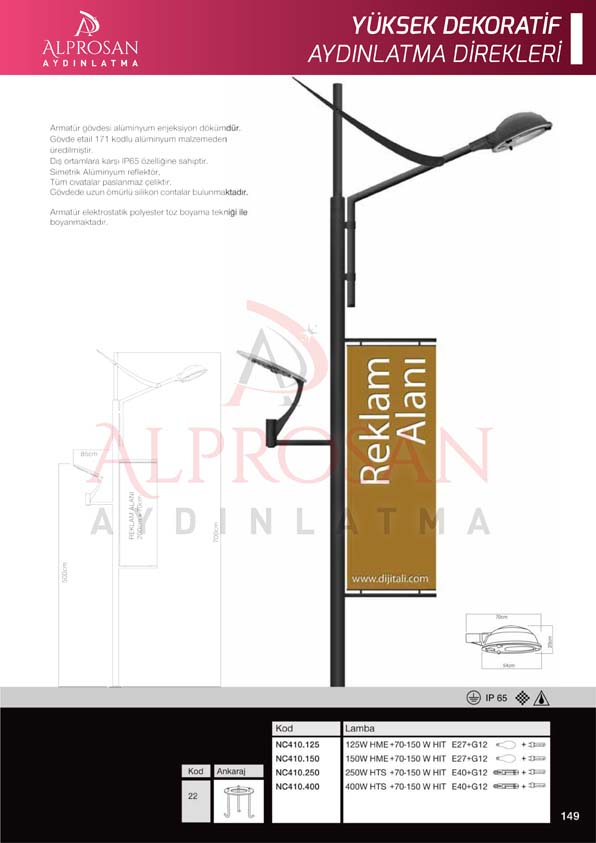 Yüksek Yol Aydınlatma Direkleri – Galvaniz ve Boyalı