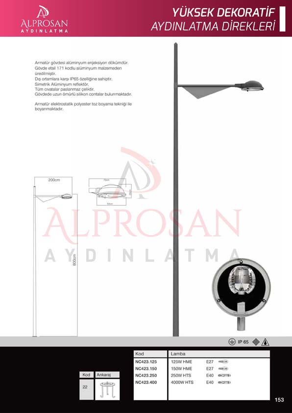 Yüksek Yol Aydınlatma Direkleri – Galvaniz ve Boyalı