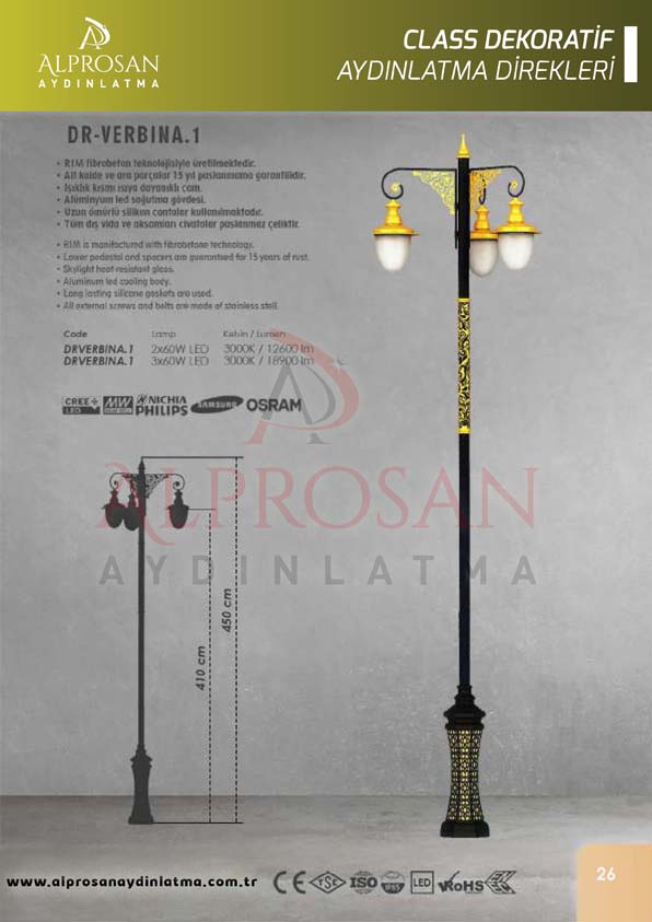 Class Dekoratif Aydınlatma Direkleri