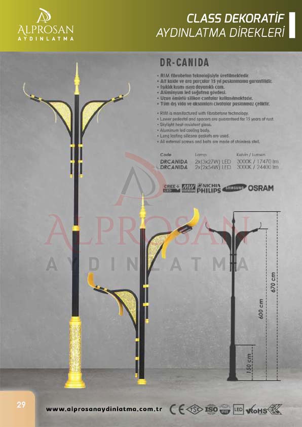 Class Dekoratif Aydınlatma Direkleri