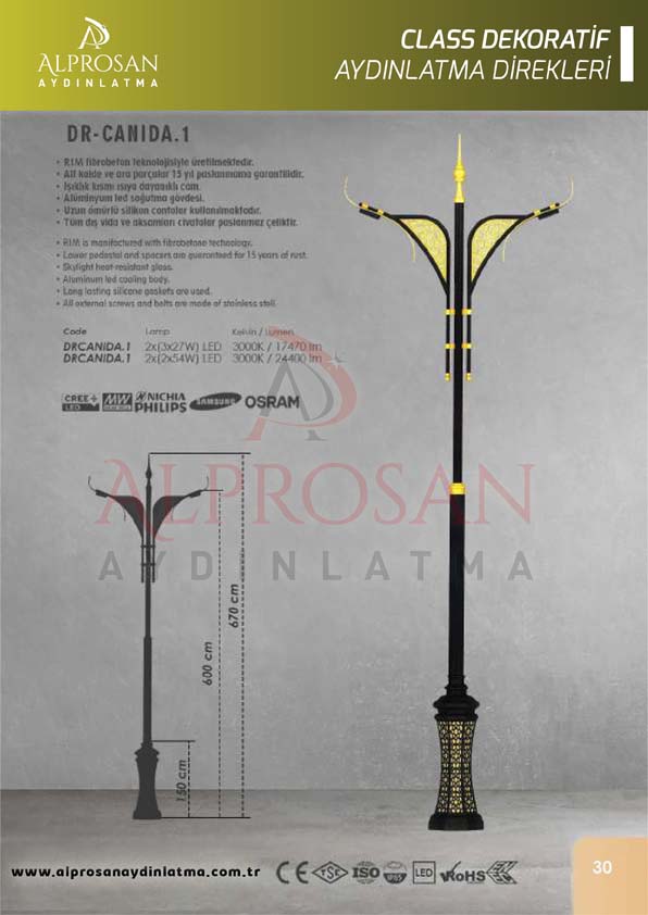 Class Dekoratif Aydınlatma Direkleri