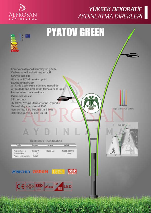 Tedaş Yüksek Dekoratif Aydınlatma Direkleri