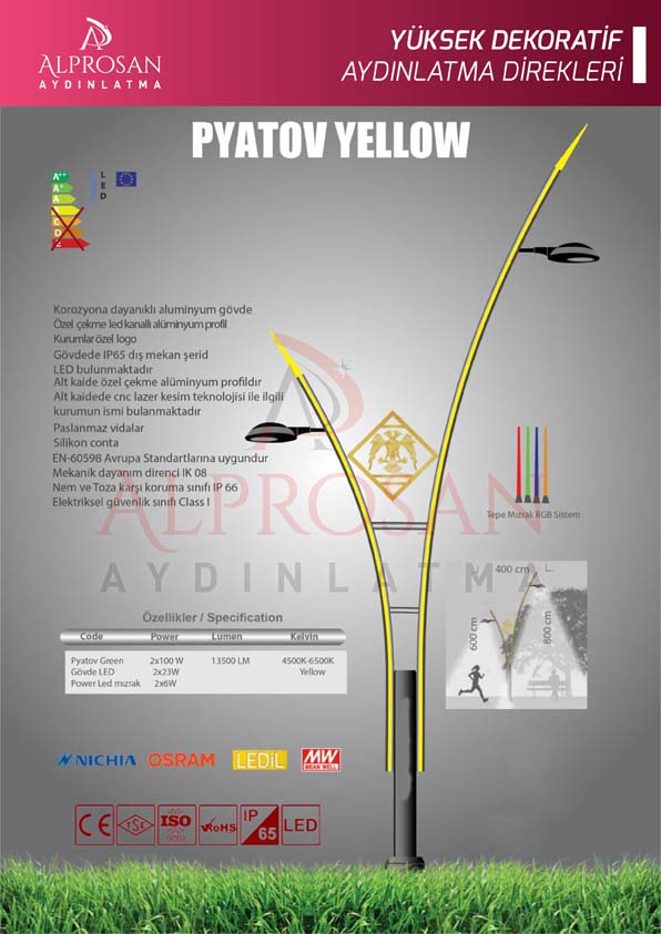 Tedaş Yüksek Dekoratif Aydınlatma Direkleri