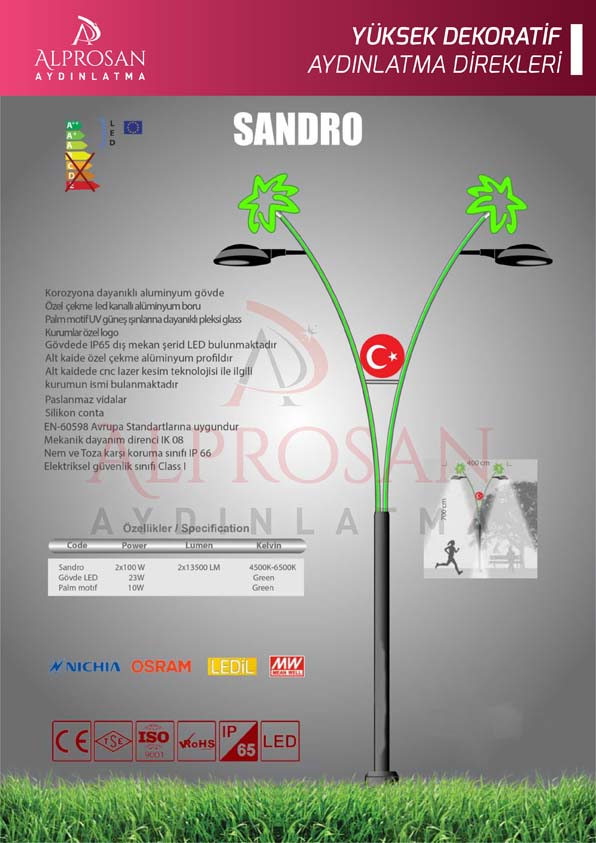 Tedaş Yüksek Dekoratif Aydınlatma Direkleri