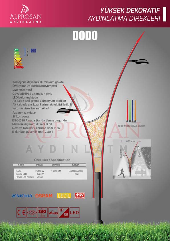 Tedaş Yüksek Dekoratif Aydınlatma Direkleri