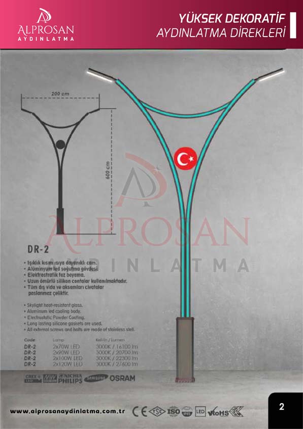 Tedaş Yüksek Dekoratif Aydınlatma Direkleri