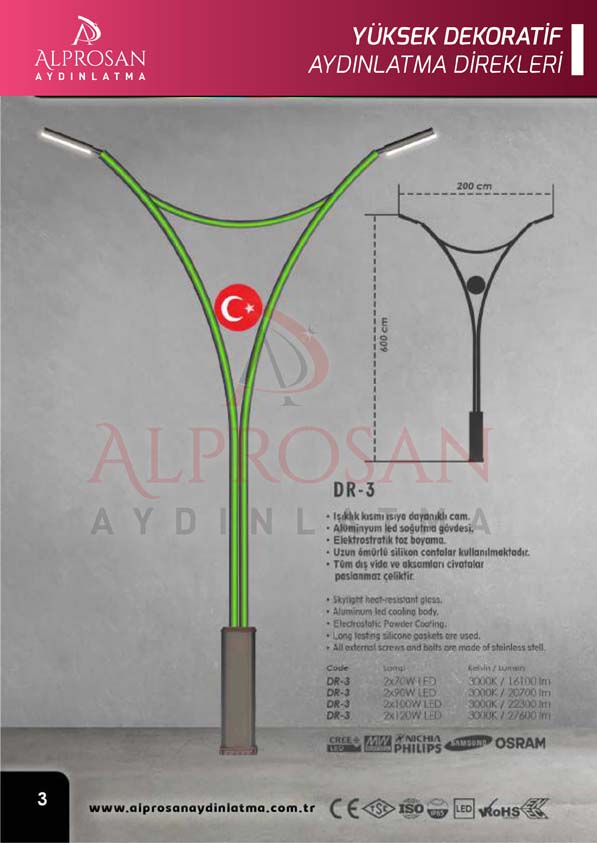 Tedaş Yüksek Dekoratif Aydınlatma Direkleri