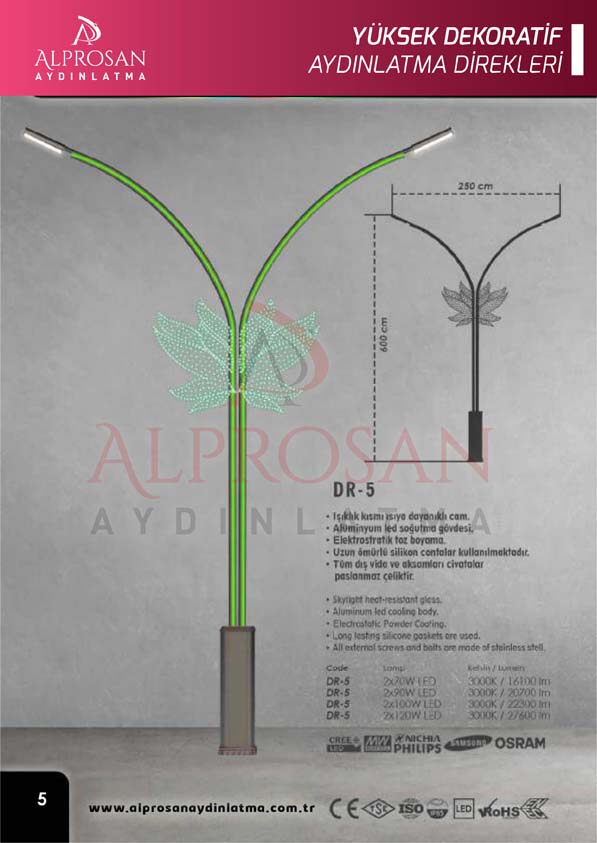 Tedaş Yüksek Dekoratif Aydınlatma Direkleri