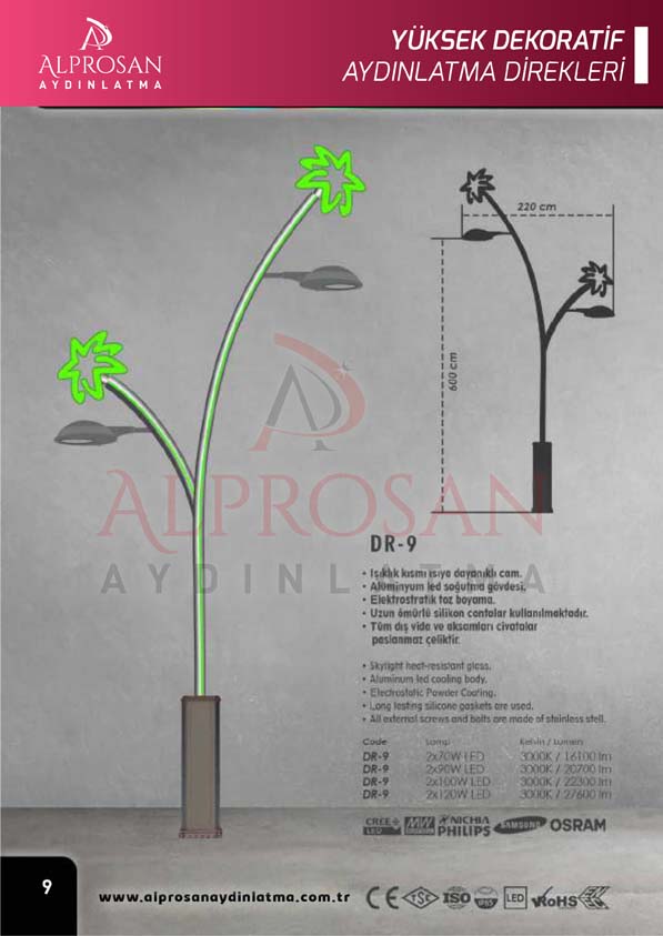 Tedaş Yüksek Dekoratif Aydınlatma Direkleri