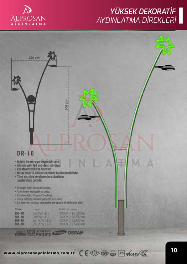 Tedaş Yüksek Dekoratif Aydınlatma Direkleri