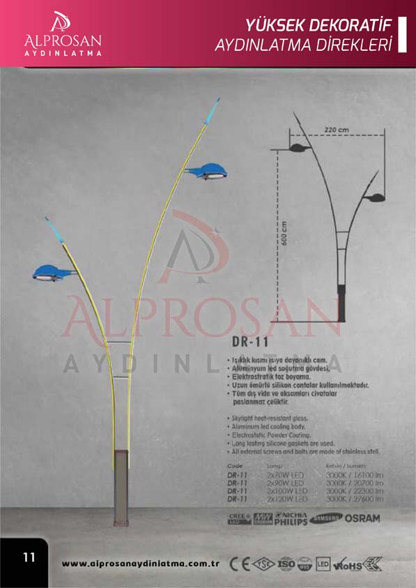 Tedaş Yüksek Dekoratif Aydınlatma Direkleri