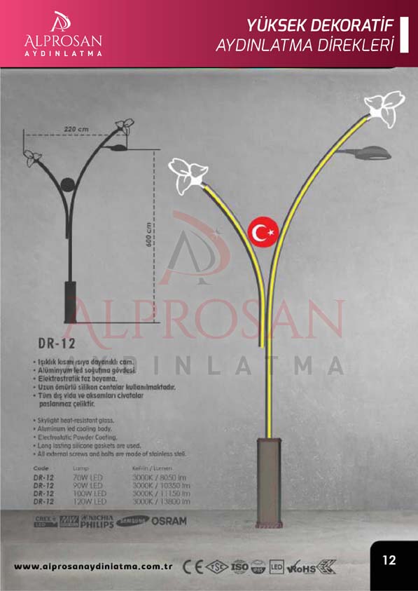 Tedaş Yüksek Dekoratif Aydınlatma Direkleri