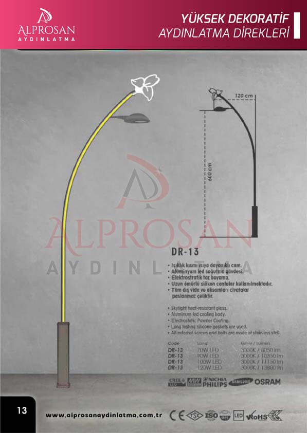 Tedaş Yüksek Dekoratif Aydınlatma Direkleri