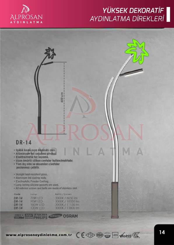 Tedaş Yüksek Dekoratif Aydınlatma Direkleri