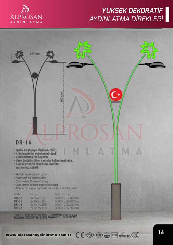 Tedaş Yüksek Dekoratif Aydınlatma Direkleri