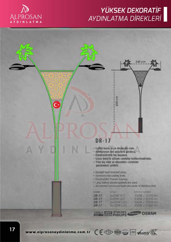 Tedaş Yüksek Dekoratif Aydınlatma Direkleri