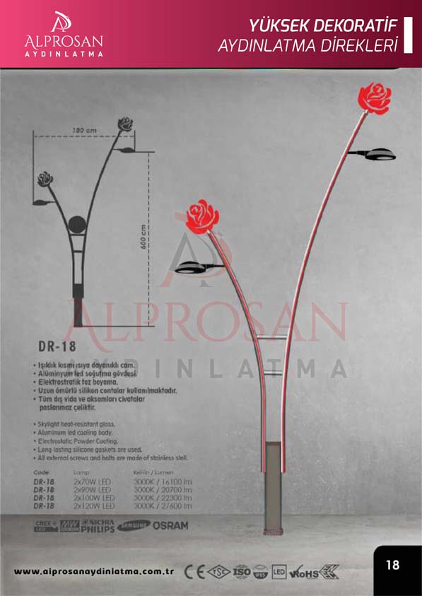 Tedaş Yüksek Dekoratif Aydınlatma Direkleri