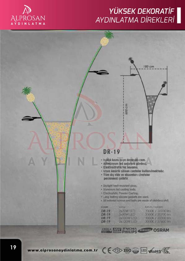Tedaş Yüksek Dekoratif Aydınlatma Direkleri
