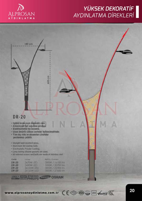 Tedaş Yüksek Dekoratif Aydınlatma Direkleri