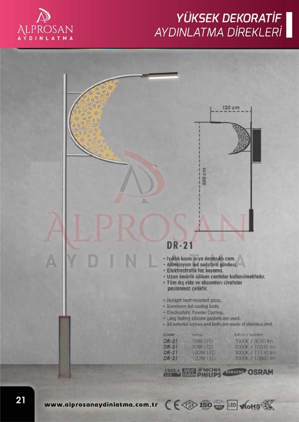 Tedaş Yüksek Dekoratif Aydınlatma Direkleri