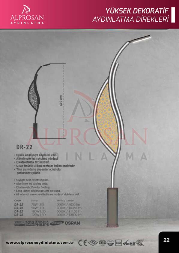 Tedaş Yüksek Dekoratif Aydınlatma Direkleri