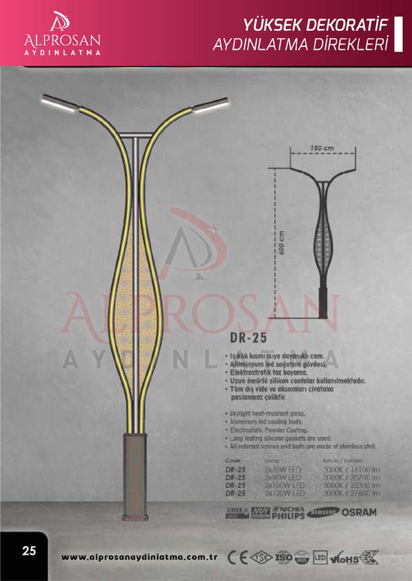 Tedaş Yüksek Dekoratif Aydınlatma Direkleri