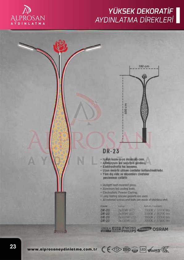 Tedaş Yüksek Dekoratif Aydınlatma Direkleri